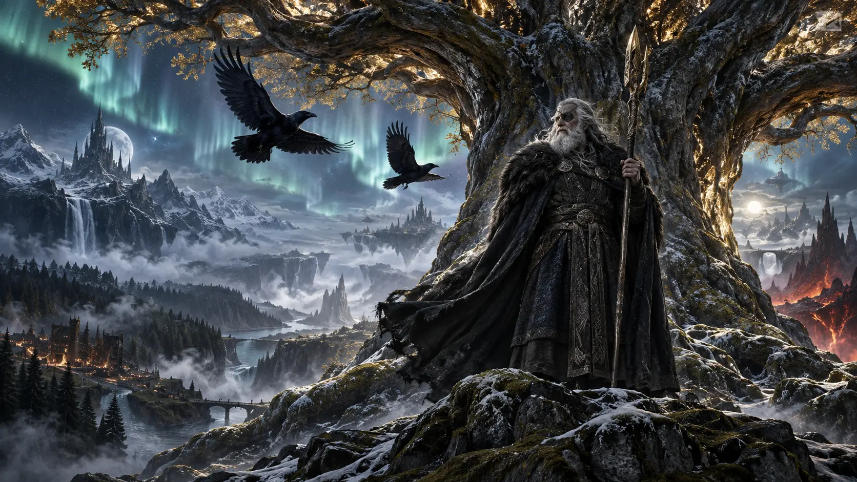 Couverture : Les Neuf Mondes — Mythologie nordique