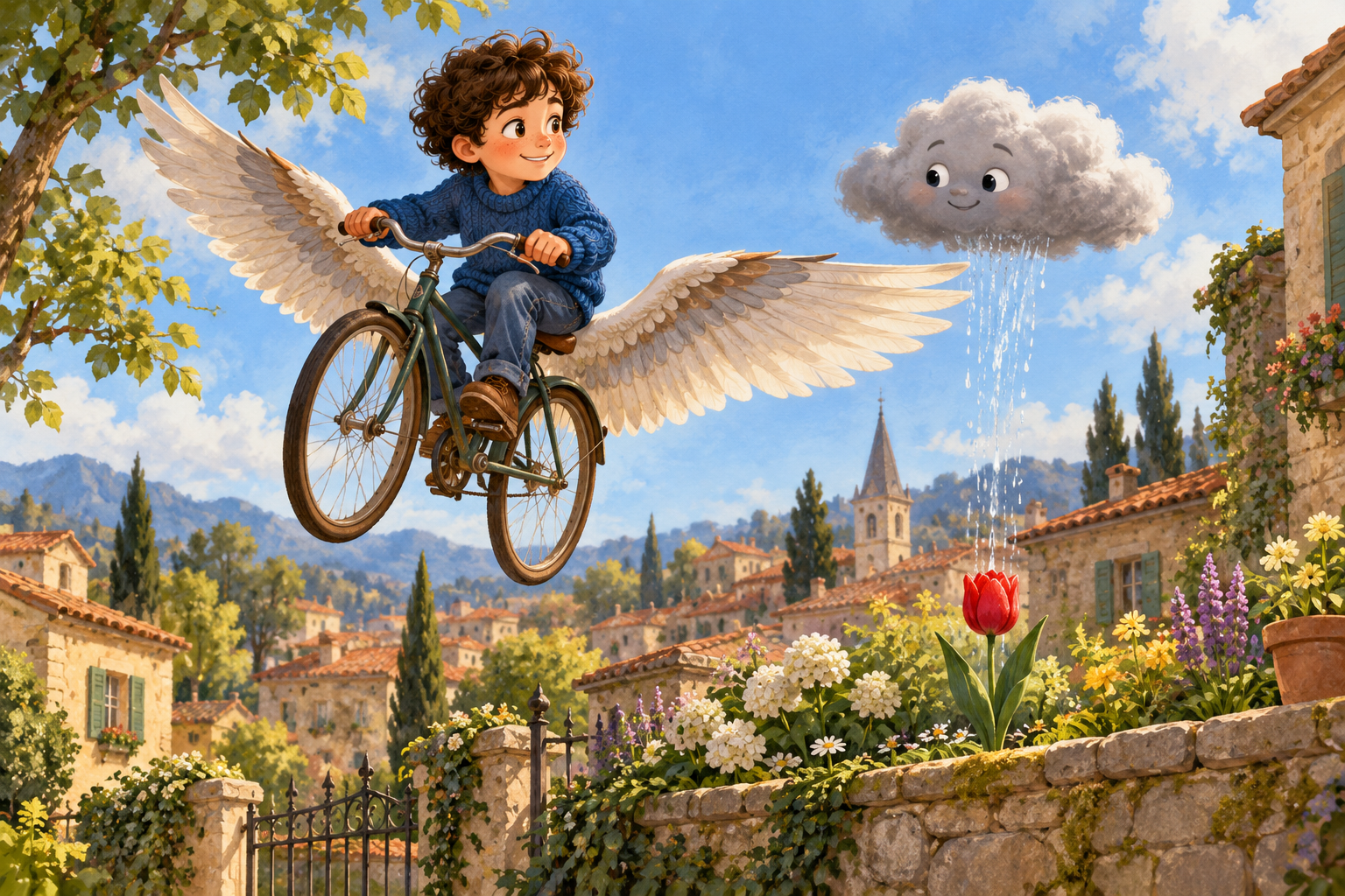 Un vélo avec des ailes