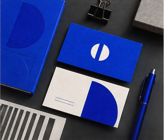 Identité de studio créatif bleu cobalt
