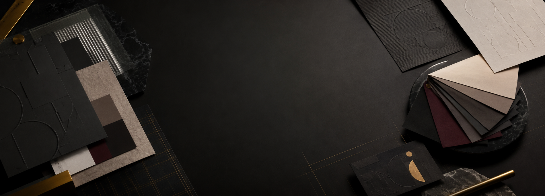 Composition éditoriale sombre dédiée au design graphique