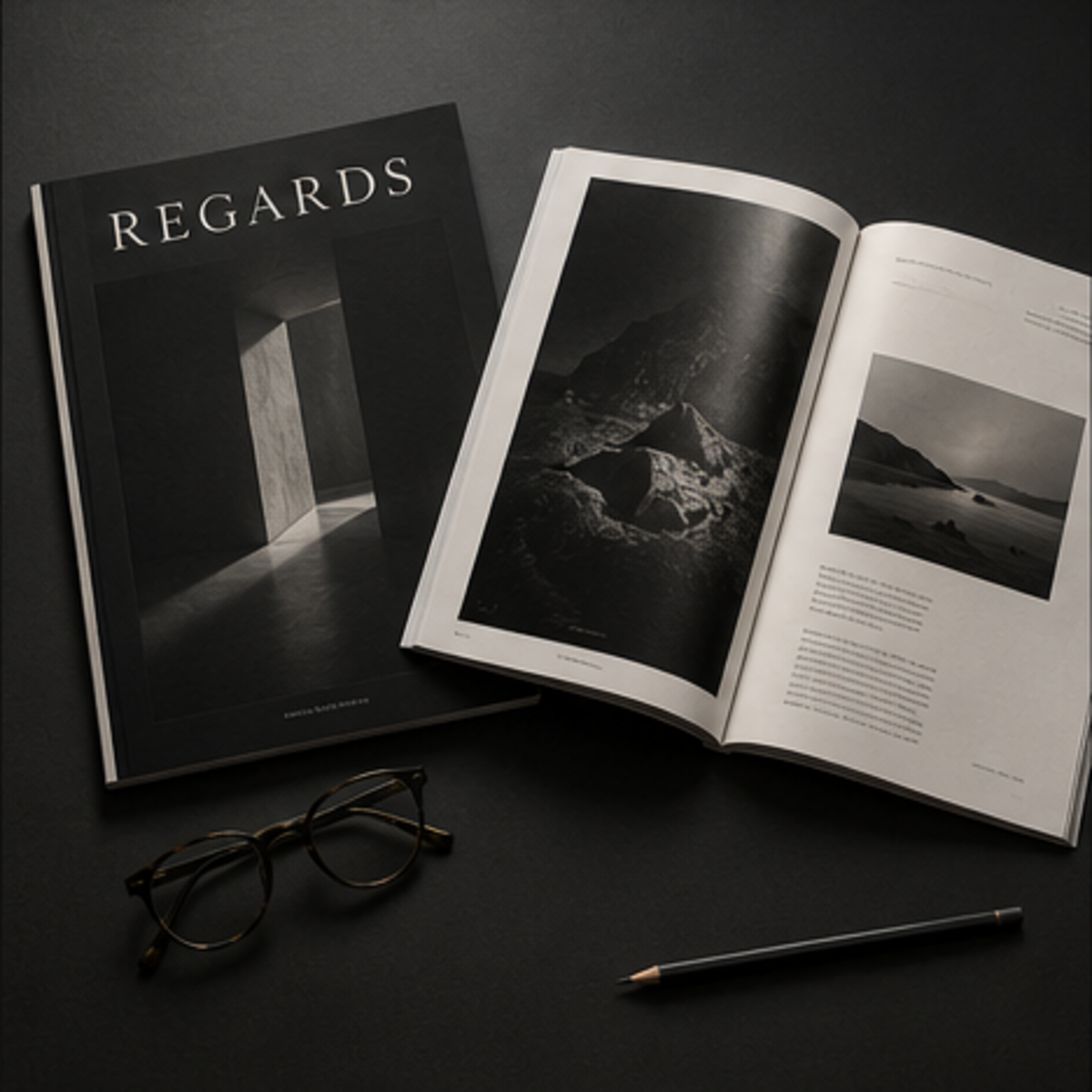 Magazine photographique REGARDS présenté ouvert et fermé