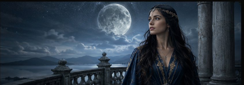 Portrait Fantasy sous la lune